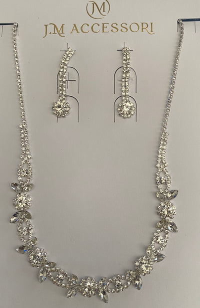 Set di orecchini più collana, set di gioielli da sposa eleganti per le donne