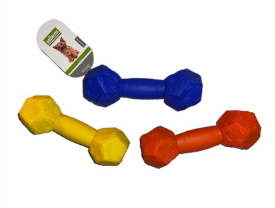Dogremi - giocattolo per animali domestici, cuccioli di cane o gatto, a forma di manubrio/osso, in gomma, da masticare, con effetto sonoro