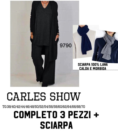 Completo cardigan, maglia e pantaloni + Sciarpa “Vitty” X5-F3/0-11