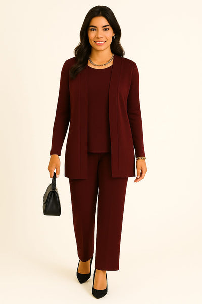 Completo cardigan, maglia e pantaloni "YMEL"