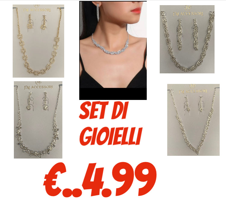 Set di orecchini più collana, set di gioielli da sposa eleganti per le donne