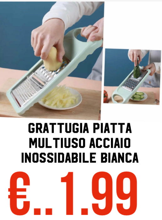 Grattugia Piatta Multiuso Acciaio Inossidabile Bianca T58