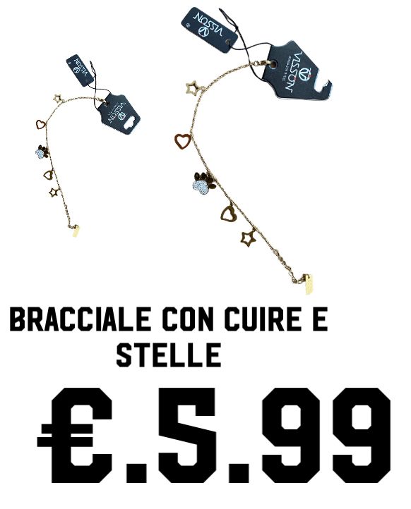 Bracciale con cuore e stelle