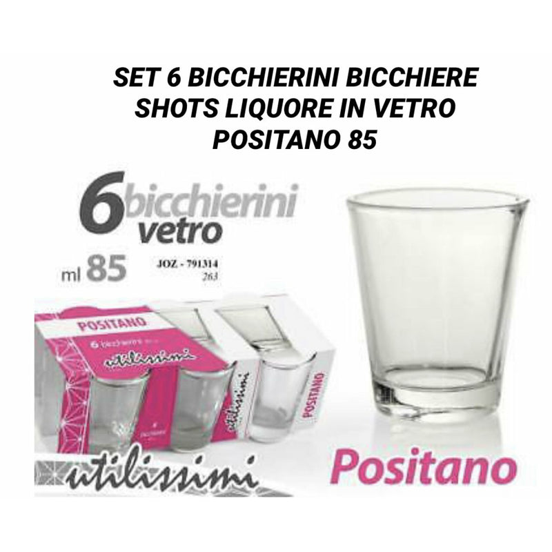 SET 6 BICCHIERINI BICCHIERE SHOTS LIQUORE IN VETRO POSITANO 85 ML